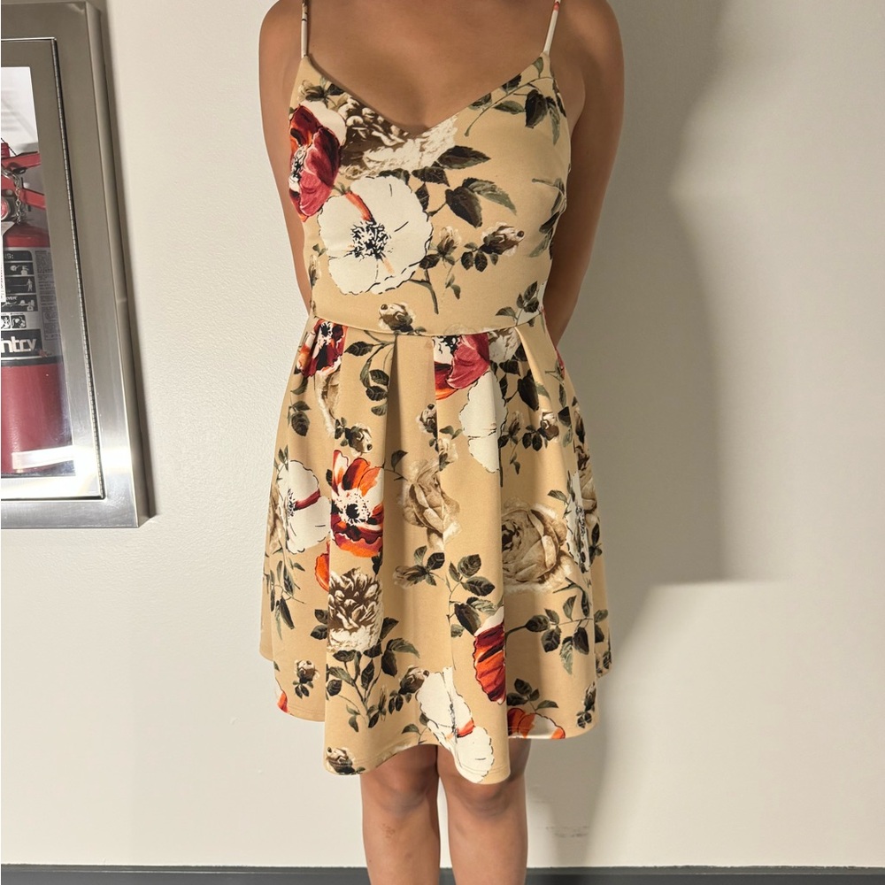 Soprano Orange Pink Sundress Sleeveless Mini